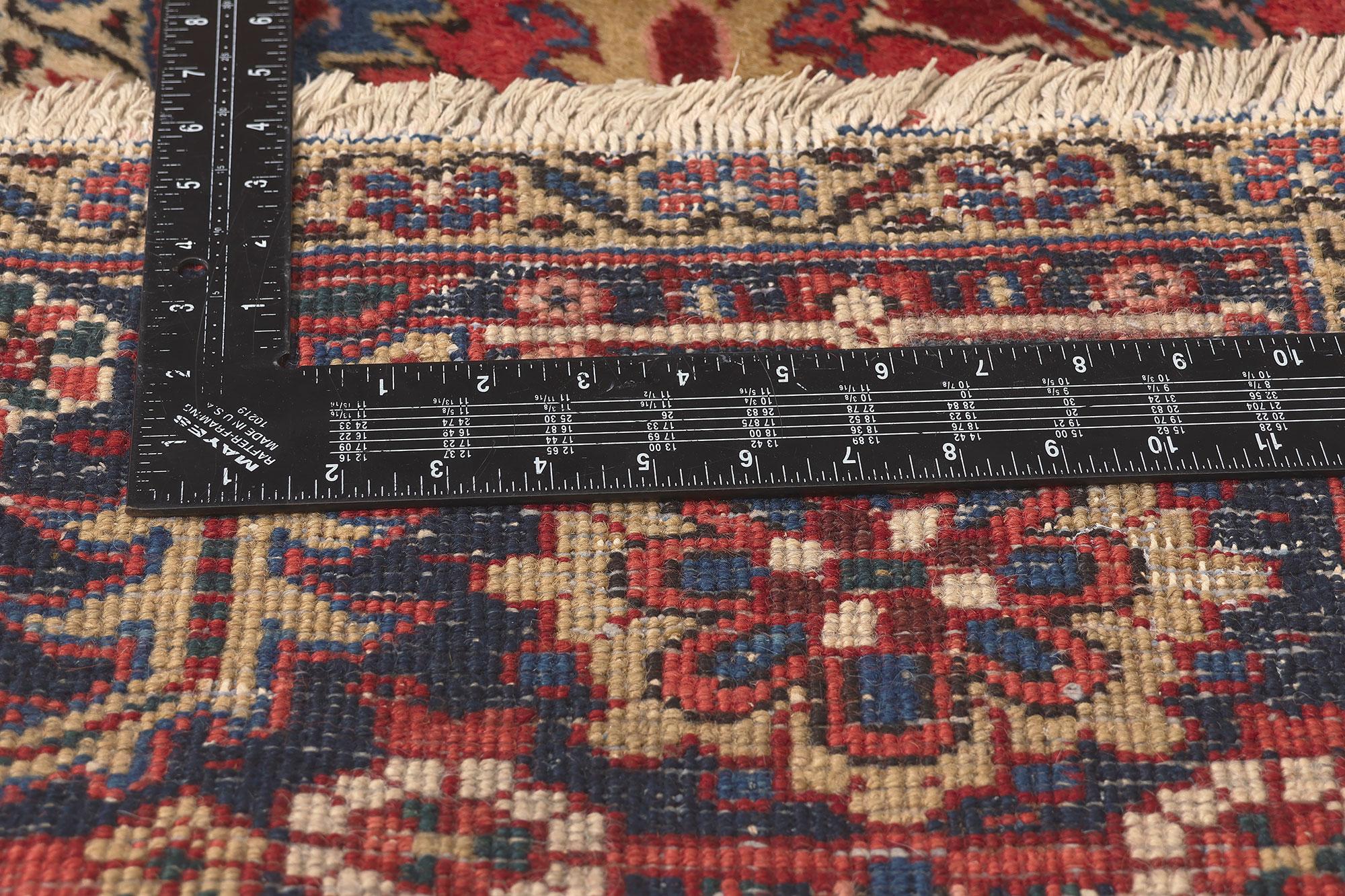 20th Century Antique Persian Heriz Rug, Sylish Durability Meets Patriotic Panache For Sale