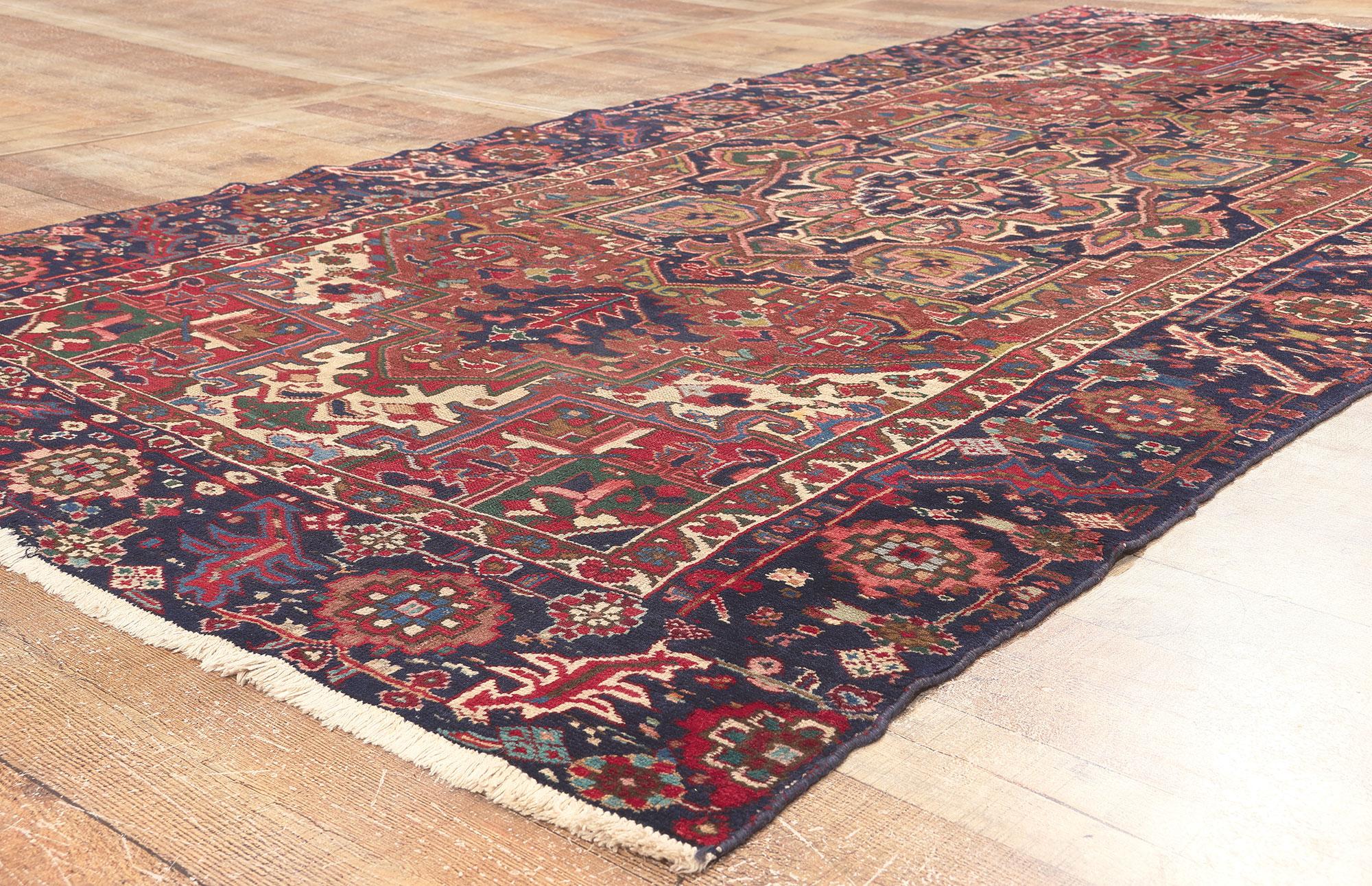 Wool Antique Persian Heriz Rug, Timeless Appeal Meets Modern Elegance For Sale