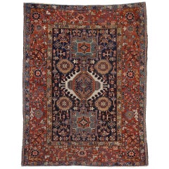 Antique Persian Heriz Rug with Tribal Style, Study or Home Office Rug