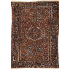Antique Persian Heriz Rug with Tribal Style, Study or Home Office Rug