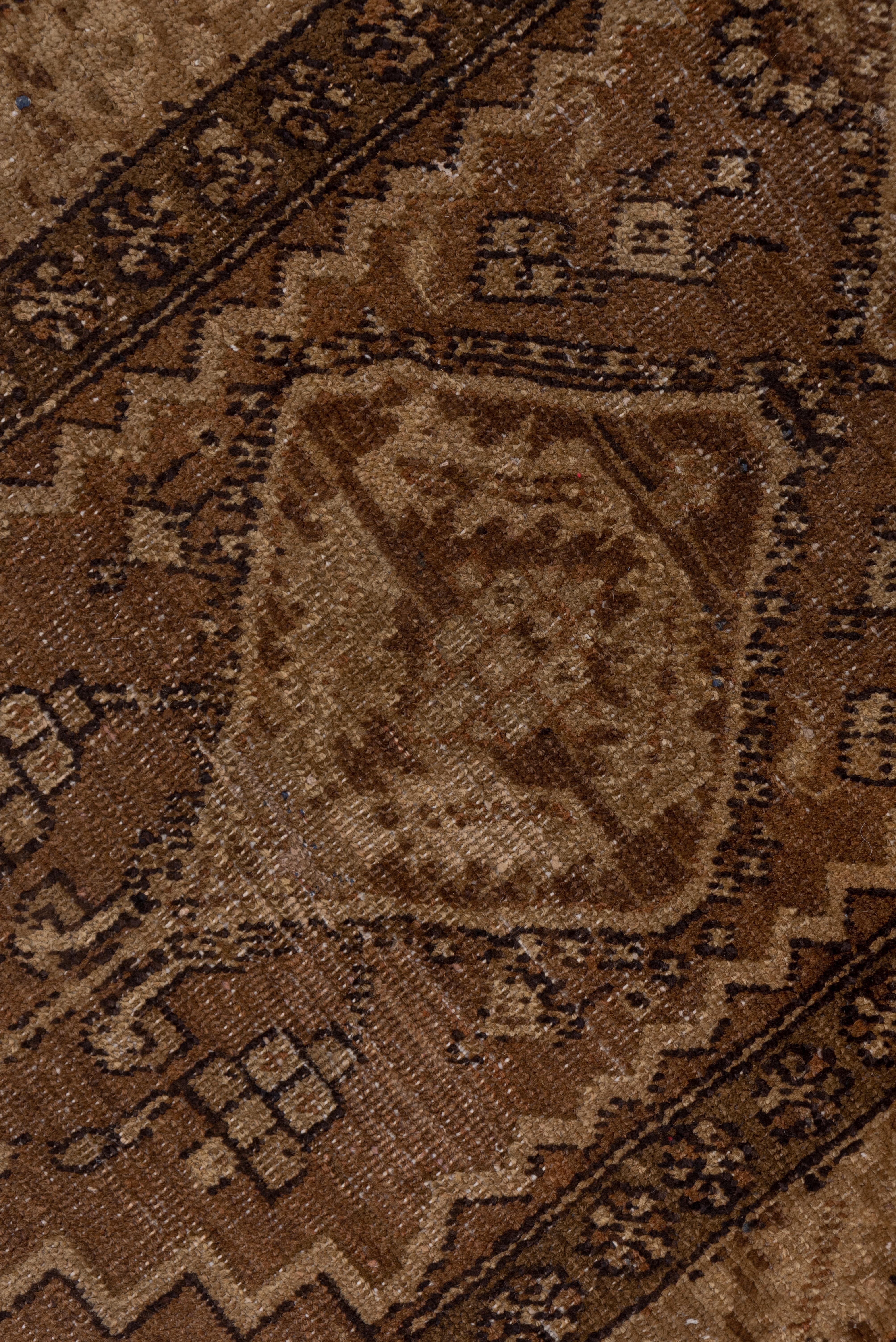 Antique Persian Heriz Runner, Brown Tone on Tone Field, circa 1930s In Good Condition For Sale In New York, NY