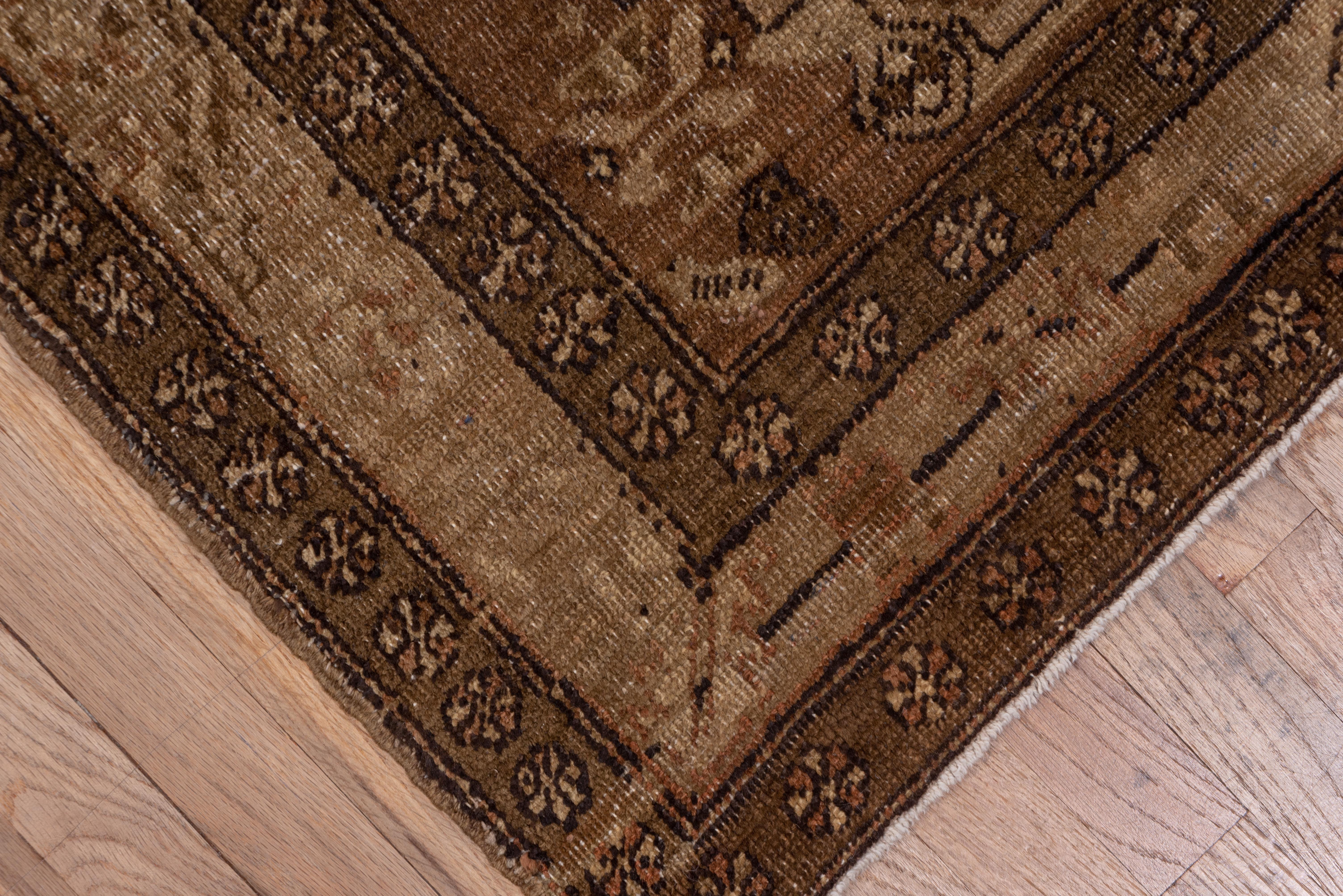 Mid-20th Century Antique Persian Heriz Runner, Brown Tone on Tone Field, circa 1930s For Sale