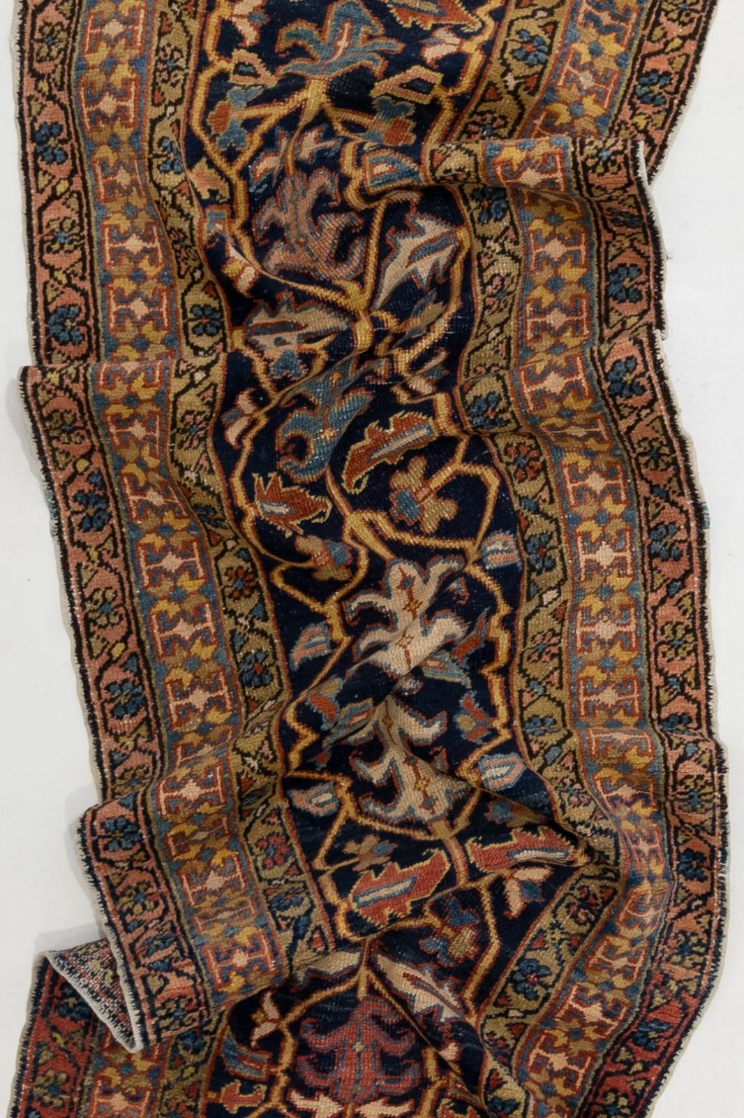 Wool  Antique Persian Heriz Runner For Sale