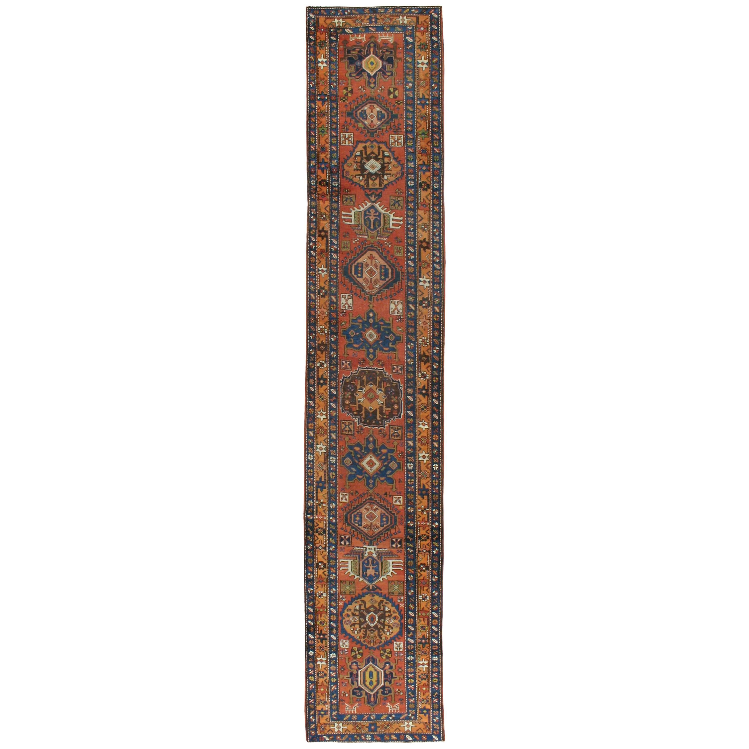 Antique Persian Heriz Runner For Sale