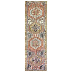 Tribal Antique Persian Heriz Runner, 20th Century