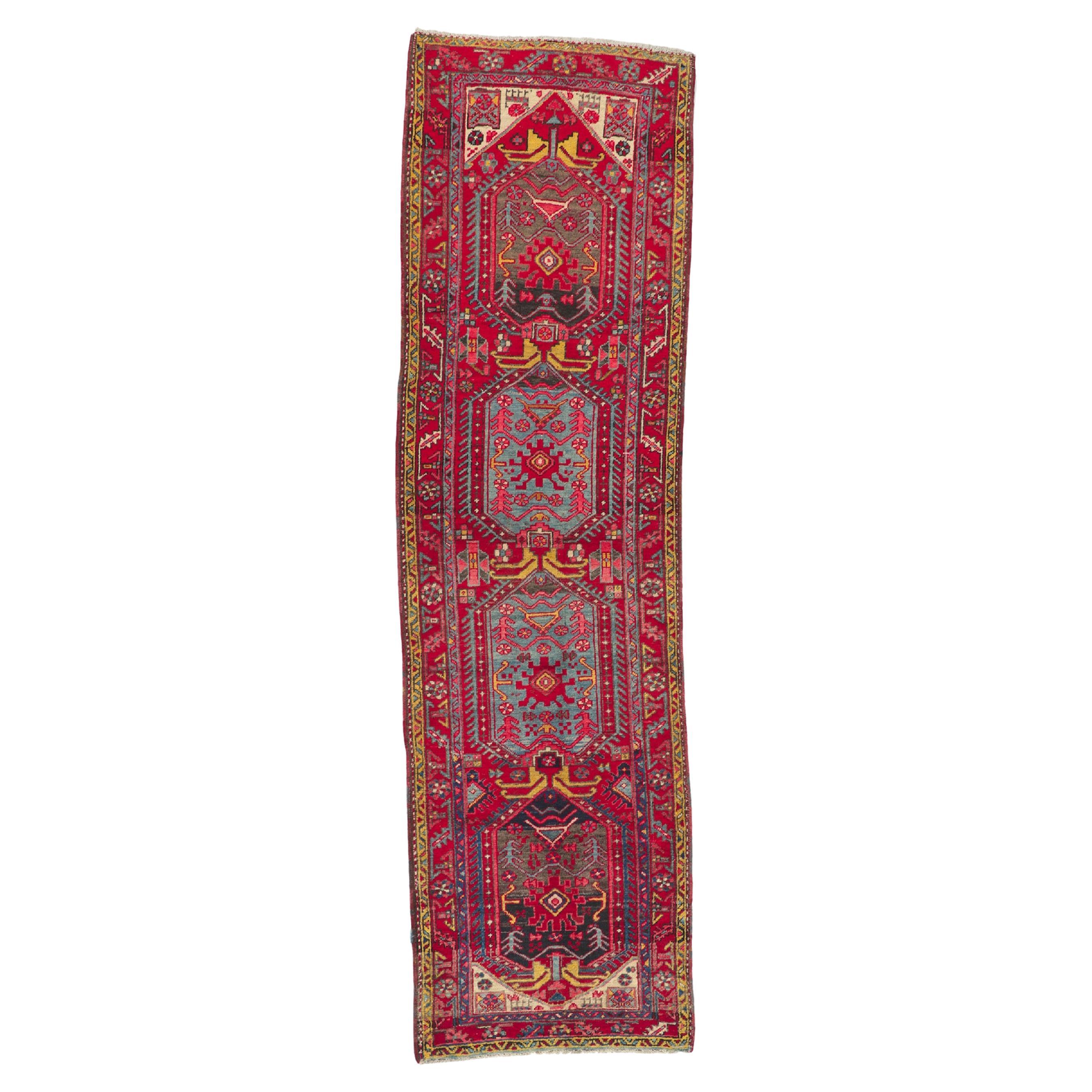 Antique Persian Heriz Runner For Sale