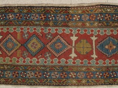 Alfombra persa antigua Heriz, alfombra de lana hecha a mano, óxido, azul claro verde