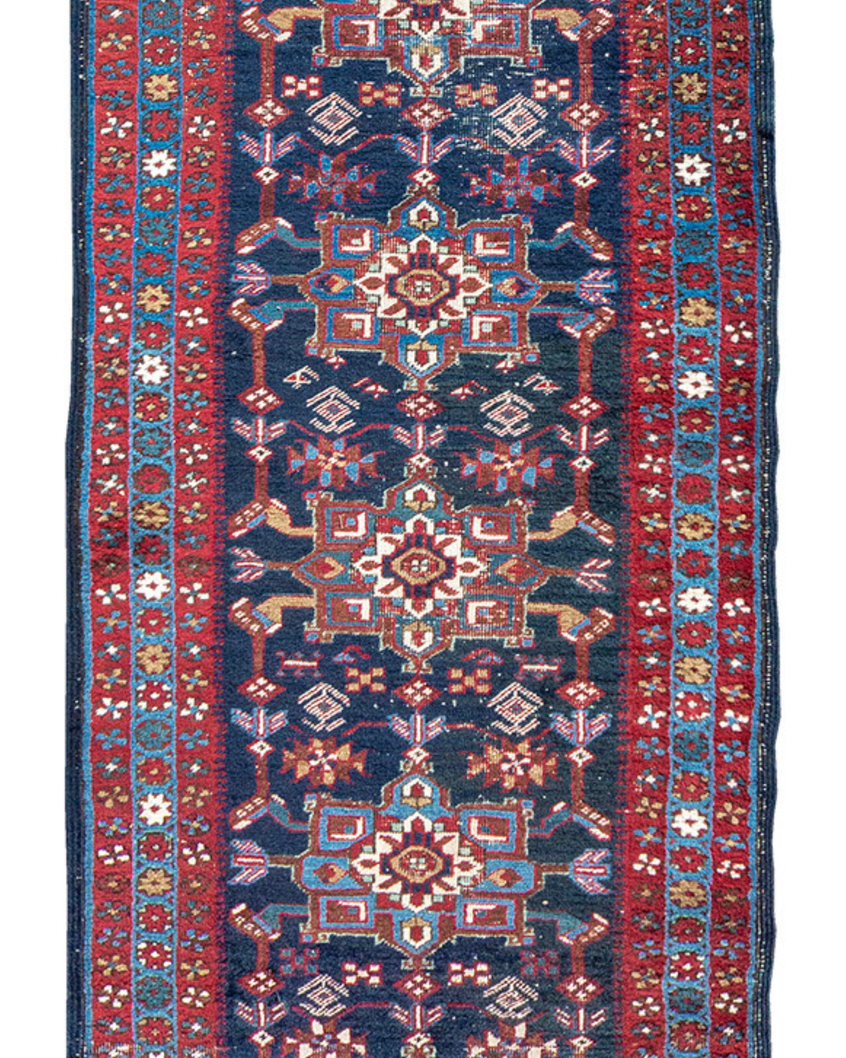 Hand-Knotted Antique Persian Heriz Runner Rug, Early 20th Century For Sale