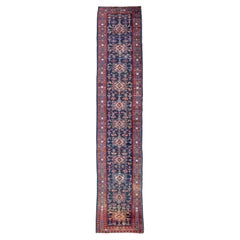 Antique Persian Heriz Runner Rug, Early 20th Century