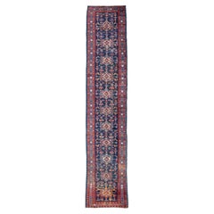 Antique Persian Heriz Runner Rug, Early 20th Century