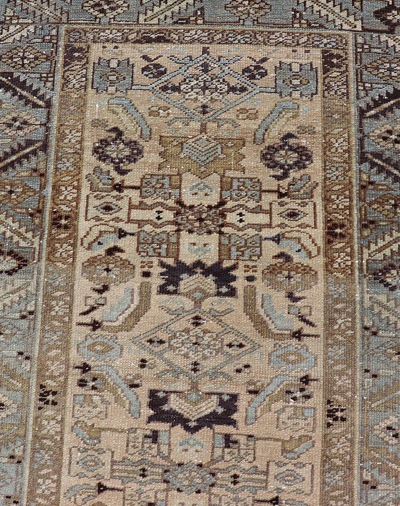 Measures: 3’4” x 14’

Antique Persian Heriz Runner Keivan Woven Arts / rug / EMB-22287
Country of Origin / Type: Iran / Heriz
Circa: 1900

This antique Persian Heriz runner dates back to circa 1900 and originates from NW Iran. Crafted from