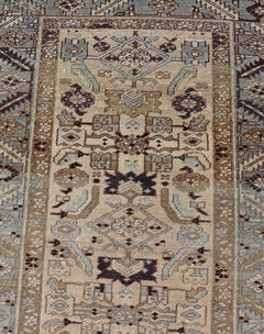Antique Persian Heriz Runner with All Over Geometric Design 3’4” x 14’