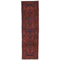 Antique Persian Heriz Runner with Modern Tribal Style