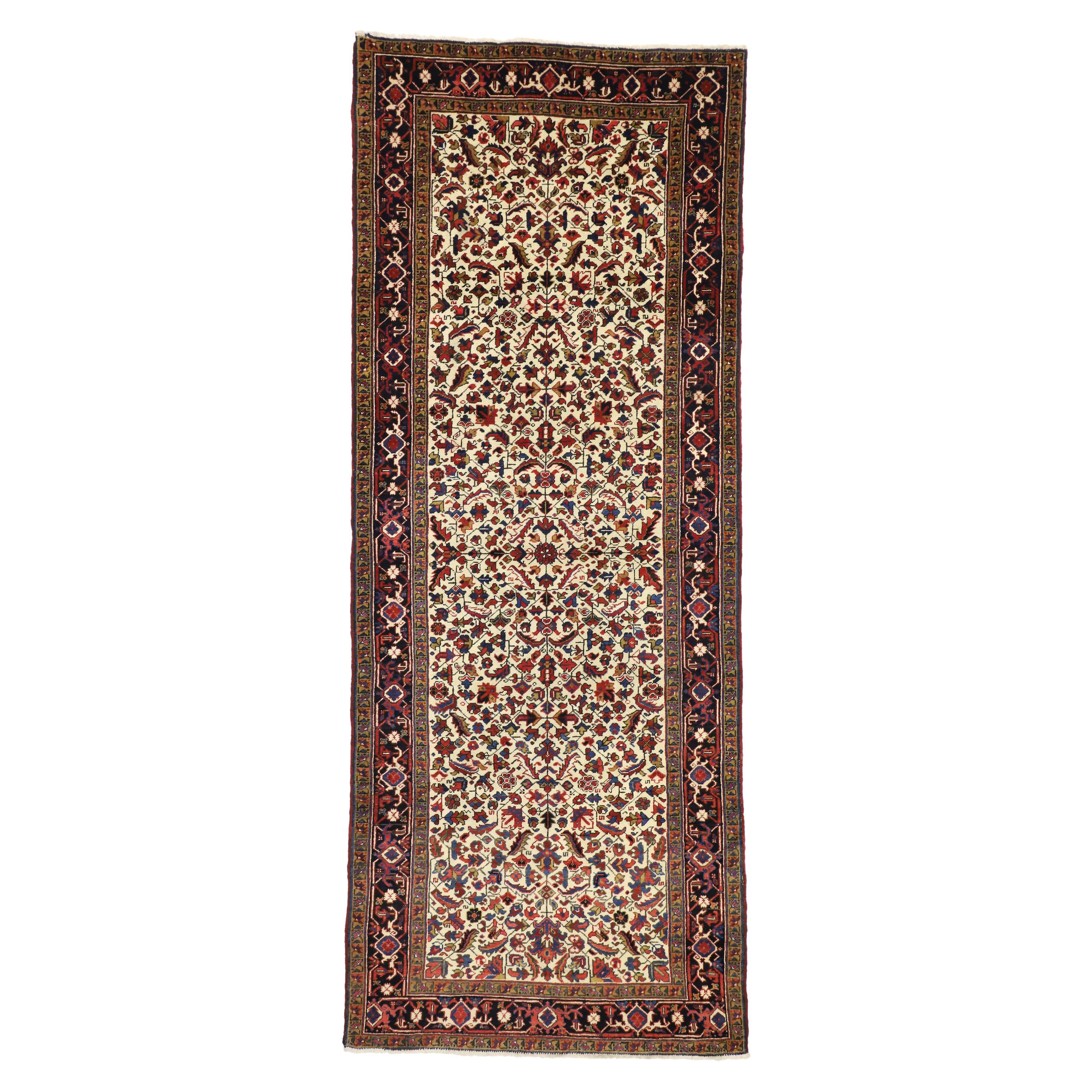 Antique Persian Heriz Runner with Tudor Manor House Style