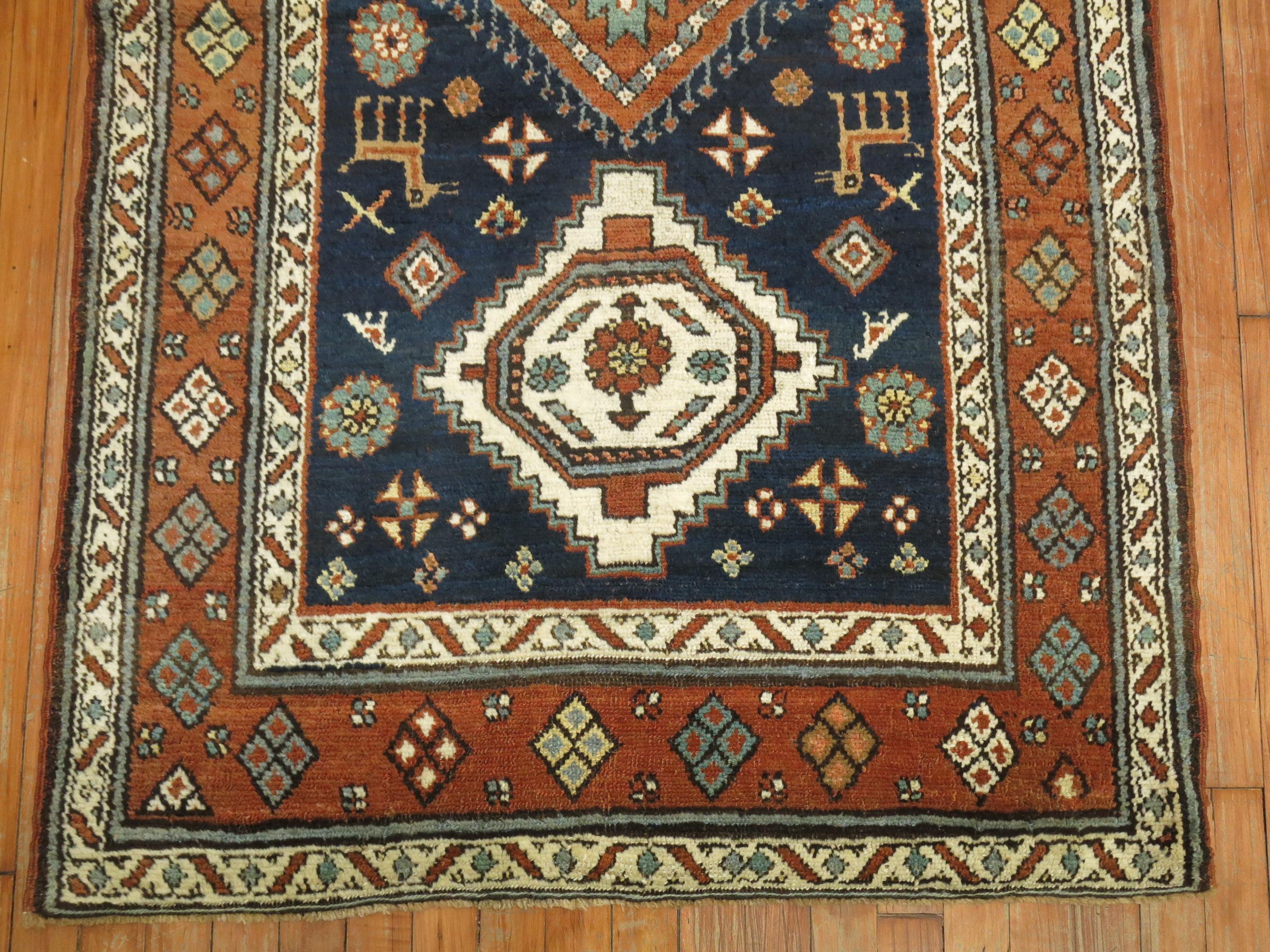 Persian Heriz Tribal scatter rug.