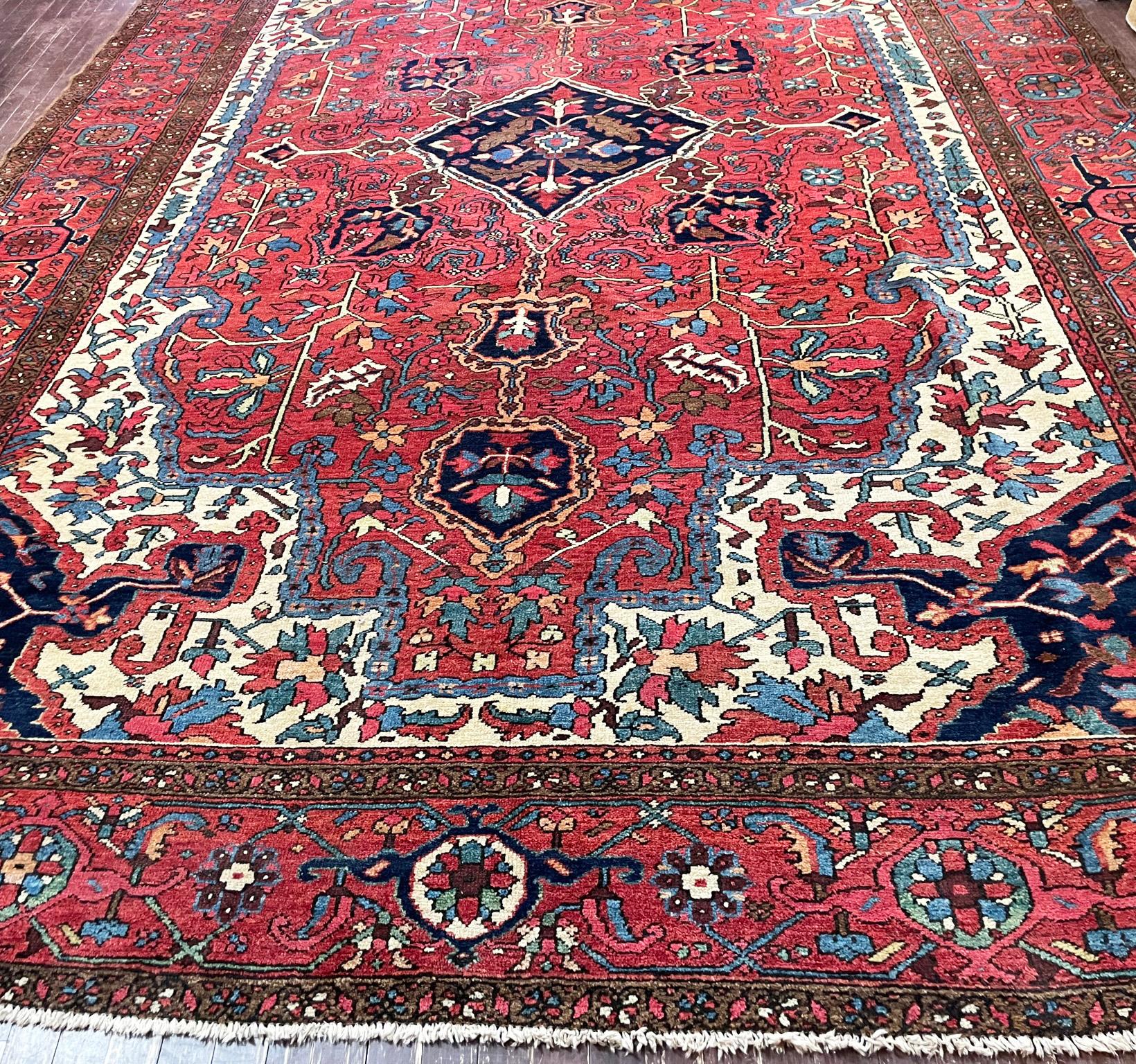 Heriz Serapi Antique Persian  Heriz/Serapi Carpet, circa-1910 #17402 For Sale