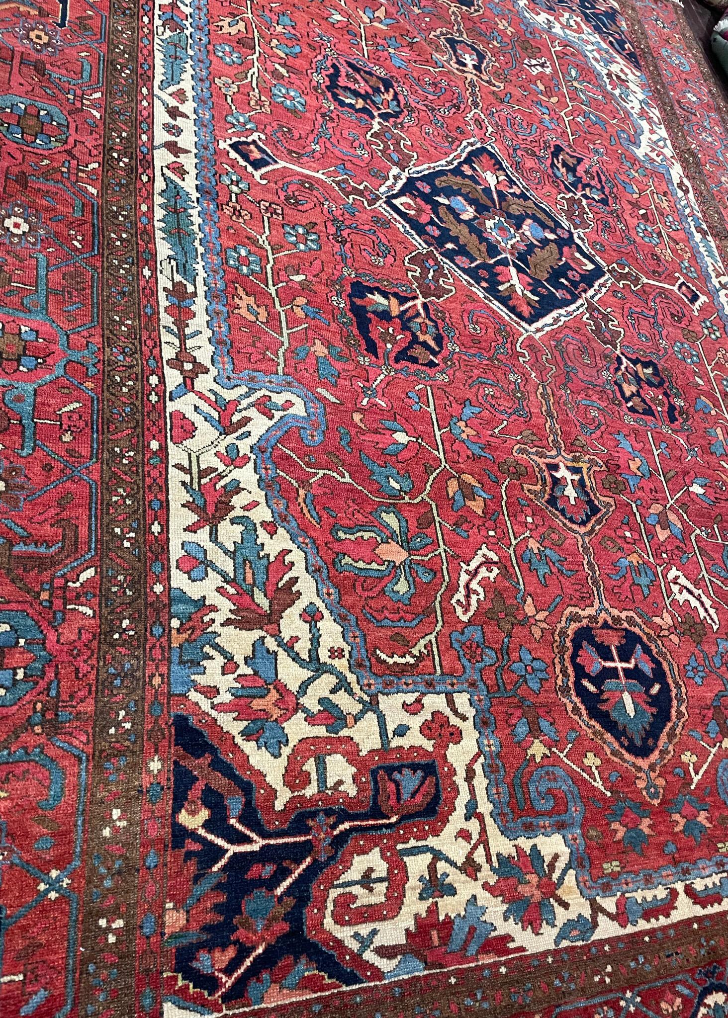 Antique Persian  Heriz/Serapi Carpet, circa-1910 #17402 For Sale 1