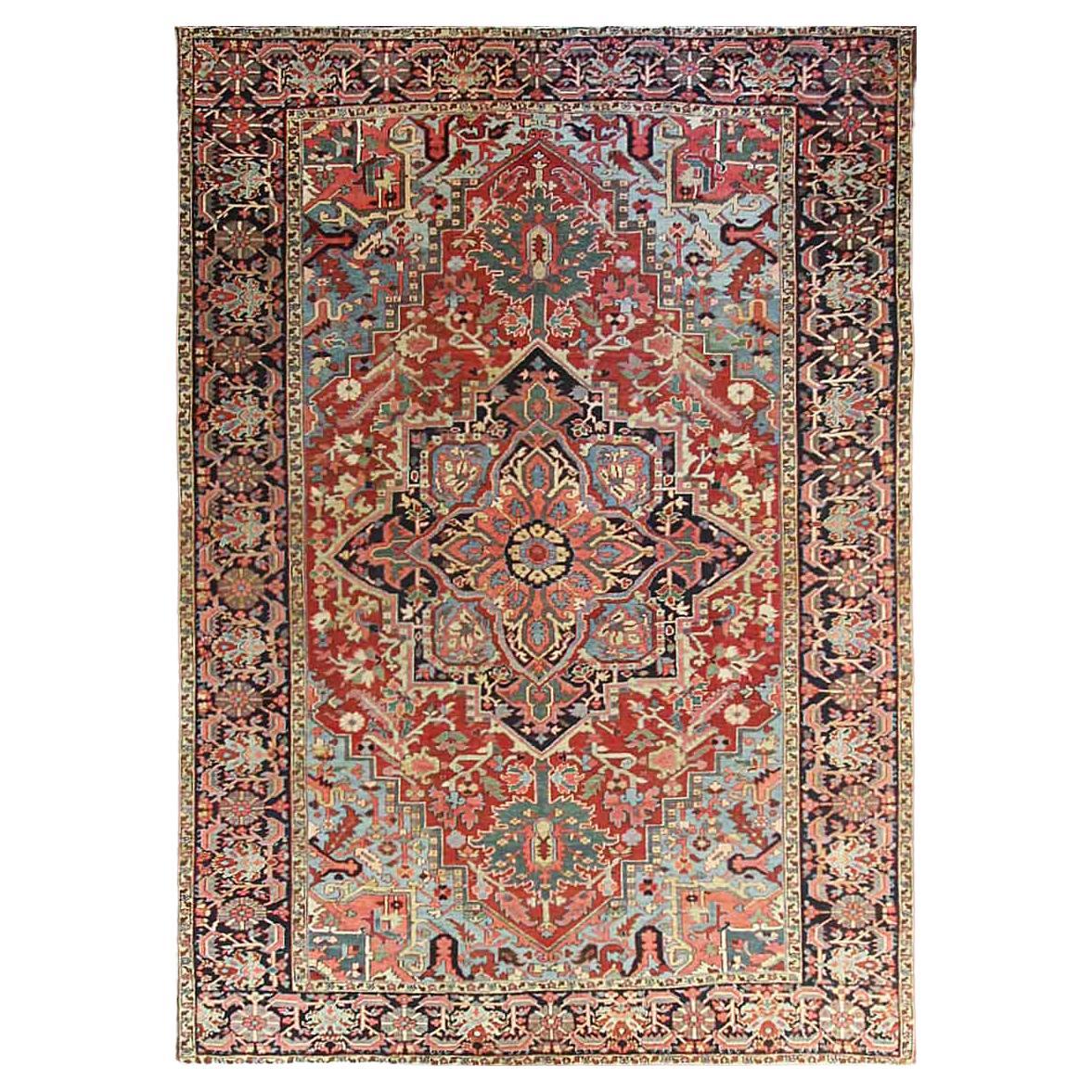 Tapis persan ancien Heriz/Serapi, peinture pour sol