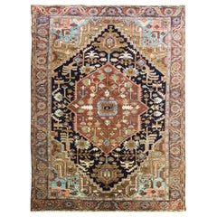 Antique Persian Heriz, Serapi Carpet, Very Unique