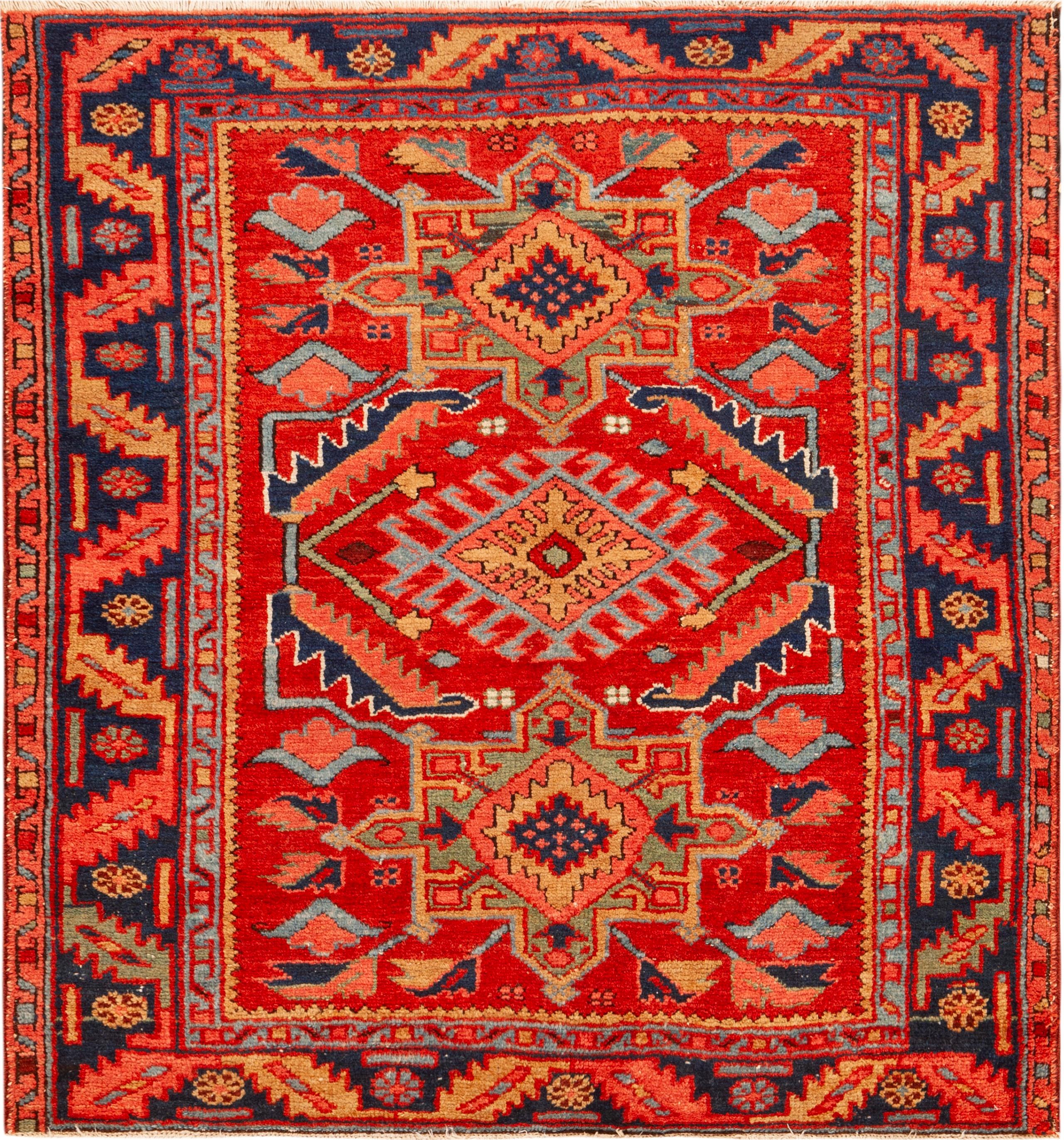 Wunderschöner antiker persischer Heriz Serapi Geometrischer Teppich, Herkunftsland: Persien, CIRCA Datum: 1920

