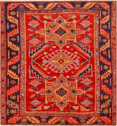 Nazmiyal Collection Antique Persian Heriz Serapi Geometric Rug 3'5" x 4"1"