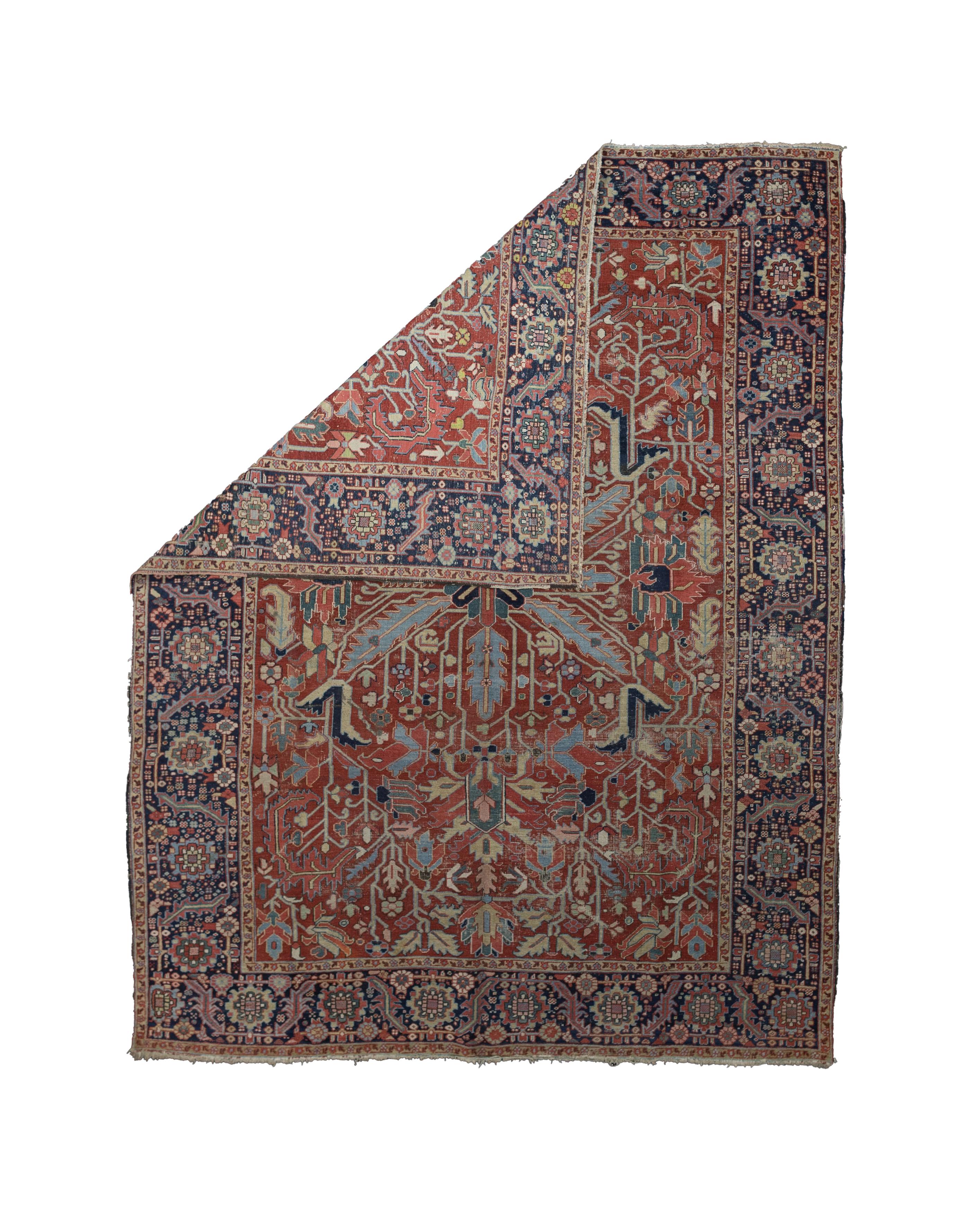 Antique Persian Heriz Serapi Rug 8'11