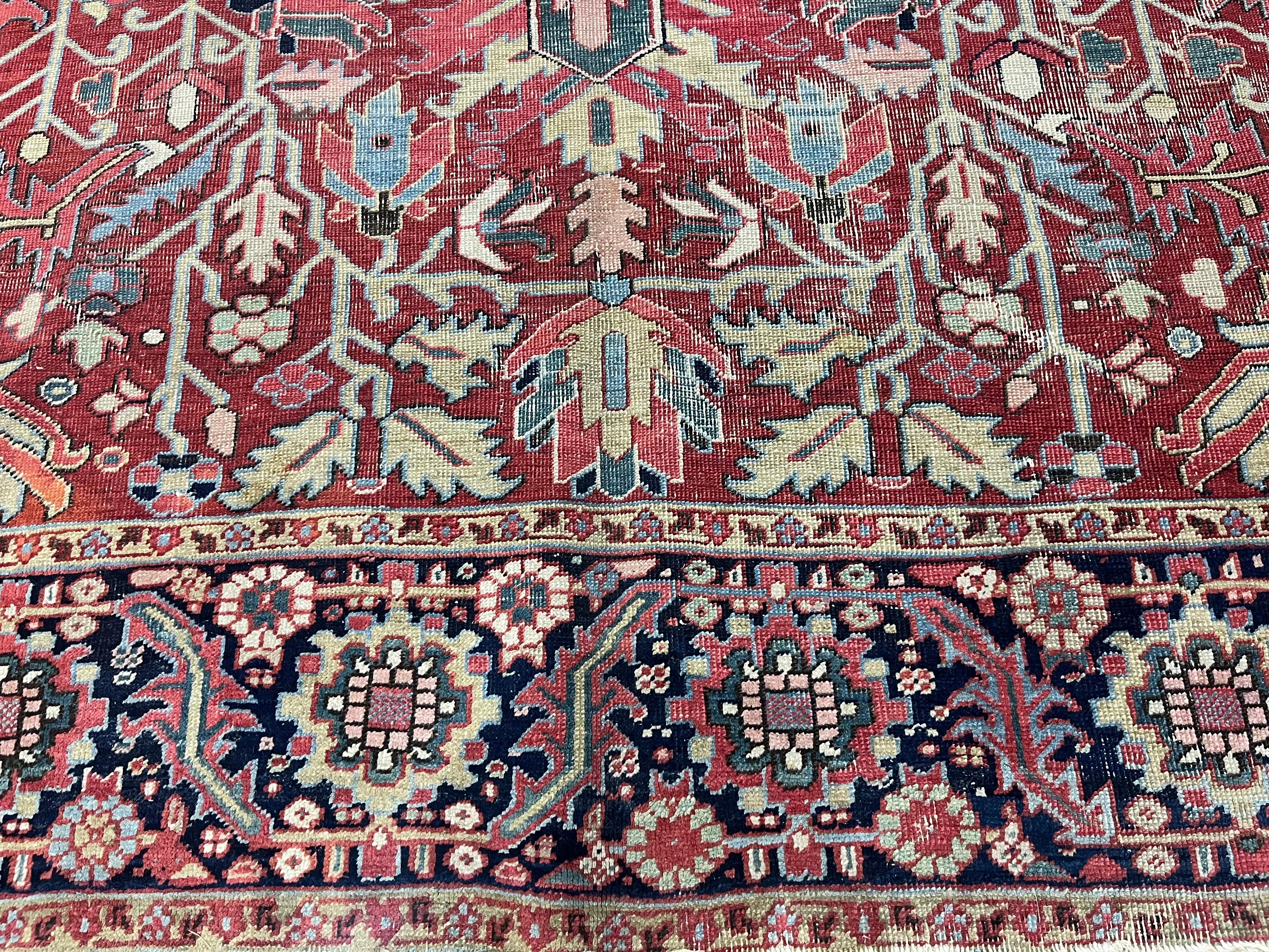 Antique Persian Heriz Serapi Rug 8'11