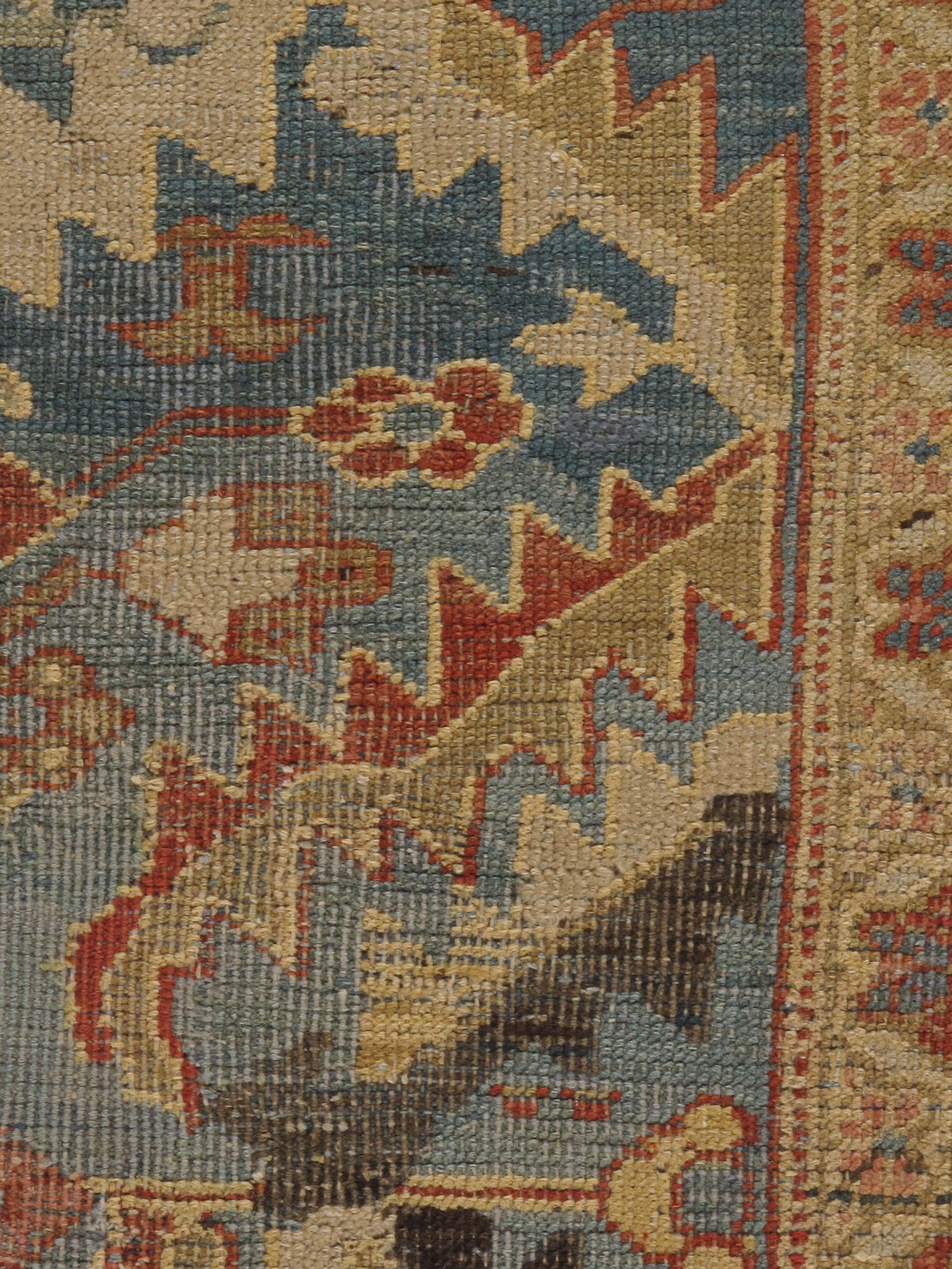 Wool Antique Persian Heriz Serapi Rug, 9'7 x 12' For Sale