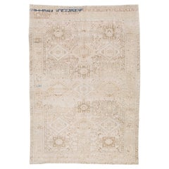 Antique Persian Heriz "Serapi" Rug  Faded Muted Earth Tones 8x11