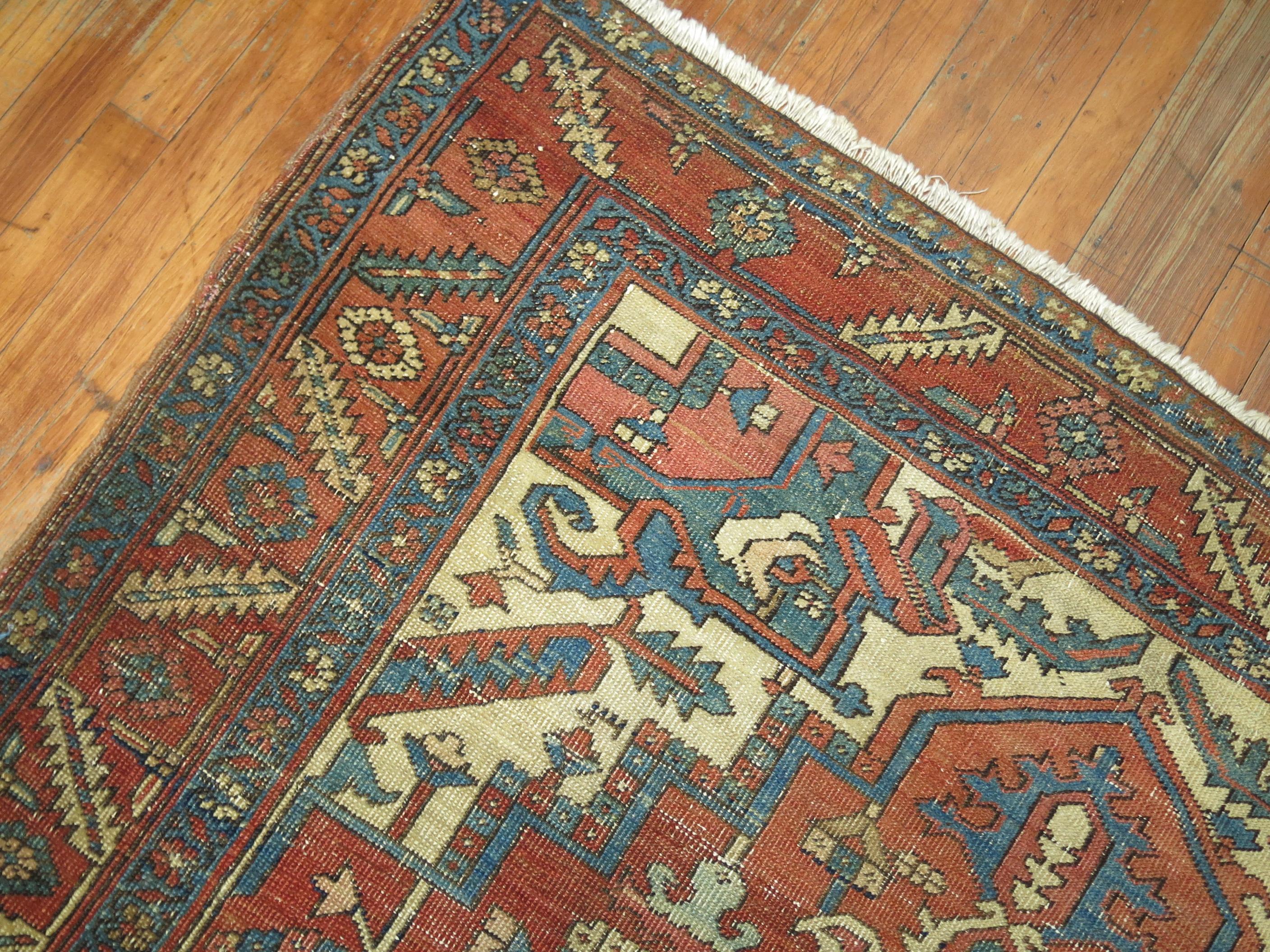 Zabihi Collection Antique Square Heriz Carpet For Sale 2