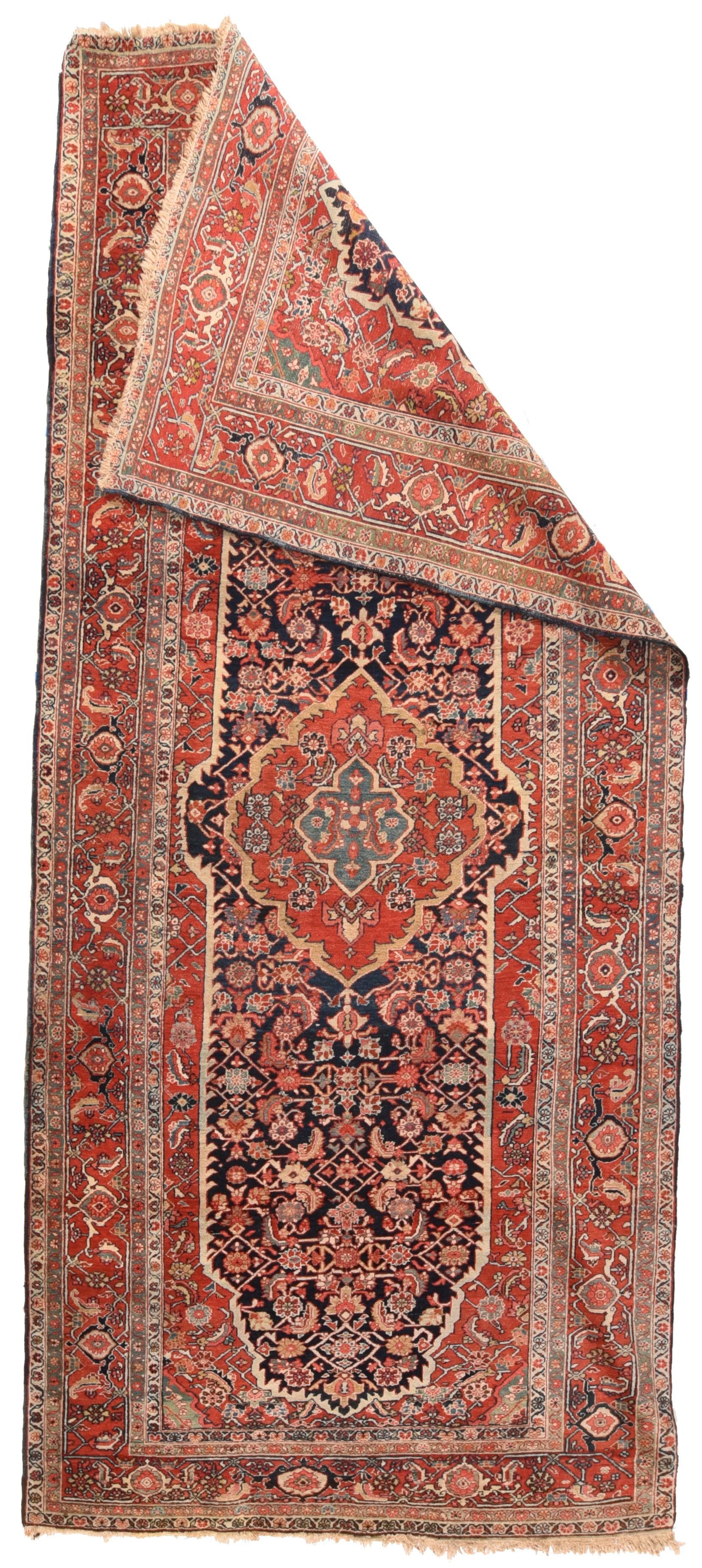 Asian Antique Persian Heriz Serapi Area Rug For Sale