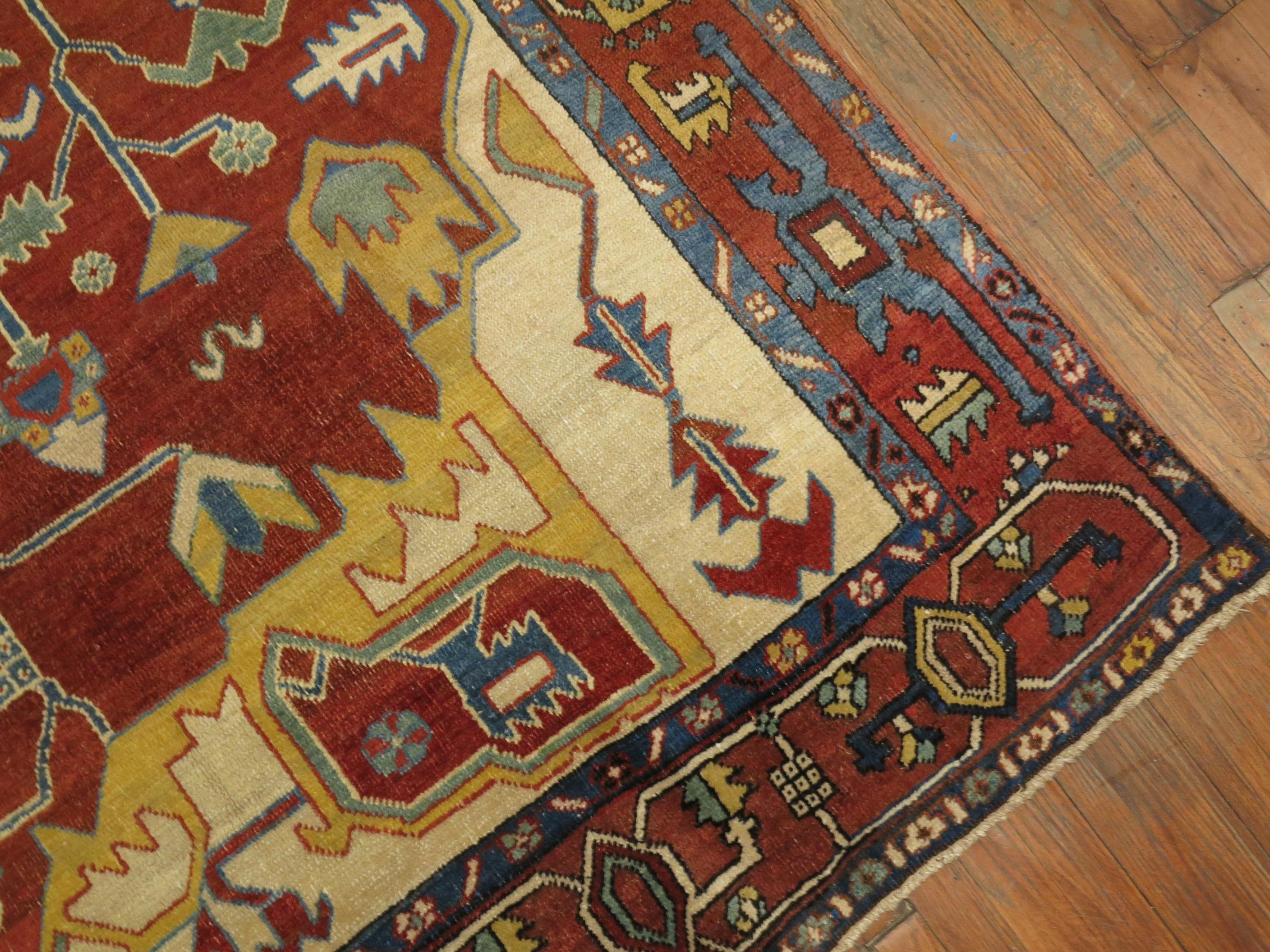 Antique Persian Heriz Serapi Rug For Sale 1