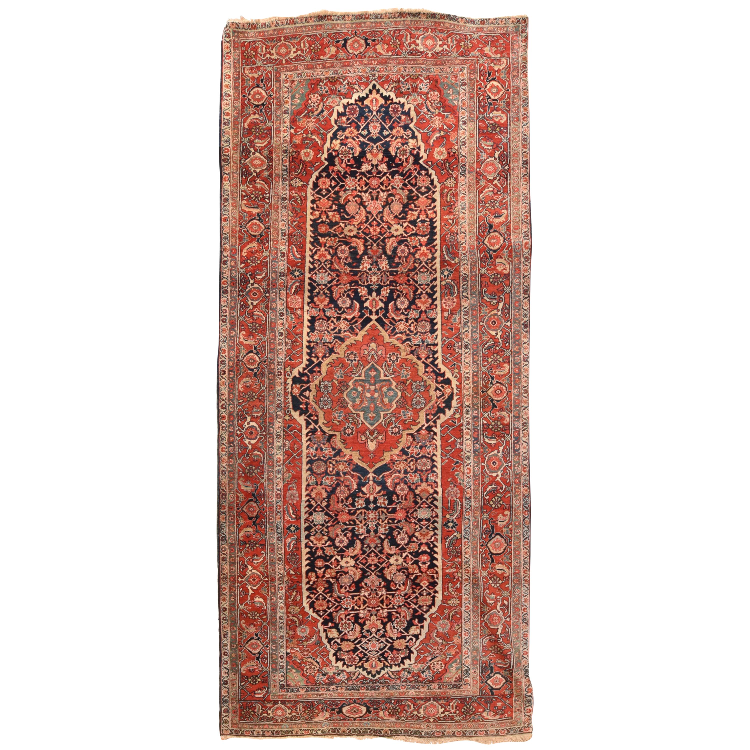 Antique Persian Heriz Serapi Area Rug For Sale