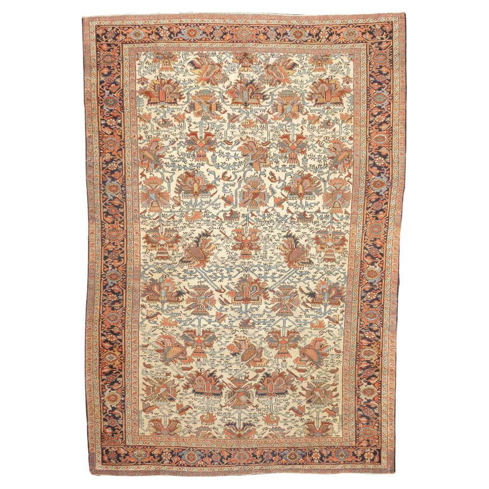 Persian Heriz Rug In Rich Color Palette and Medallion Design 8'10 x 11 ...