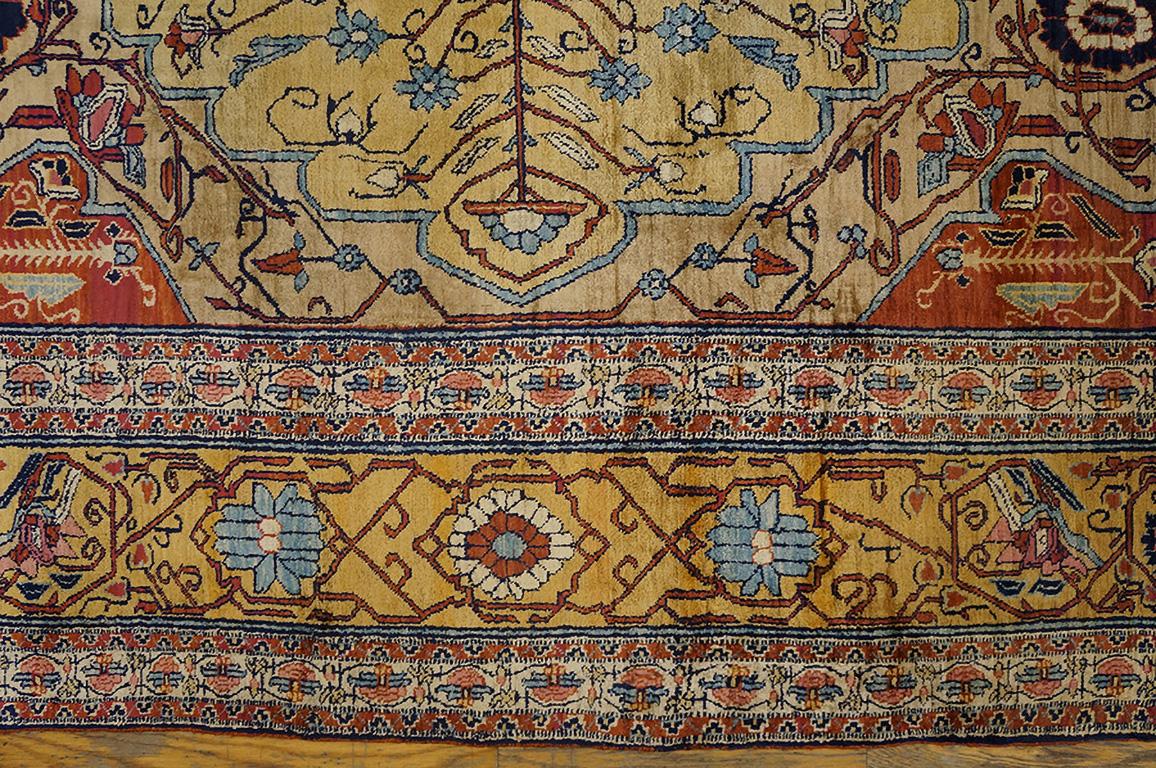 Mid-19th Century N.W. Persian Silk Heriz Carpet (4'6