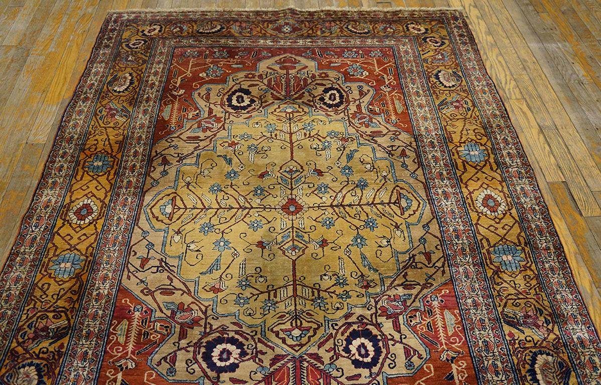 Antique Persian Heriz Silk Rug 4' 6