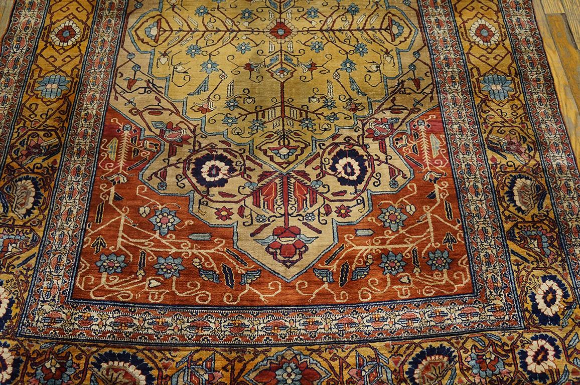 Antique Persian Heriz Silk Rug 4' 6