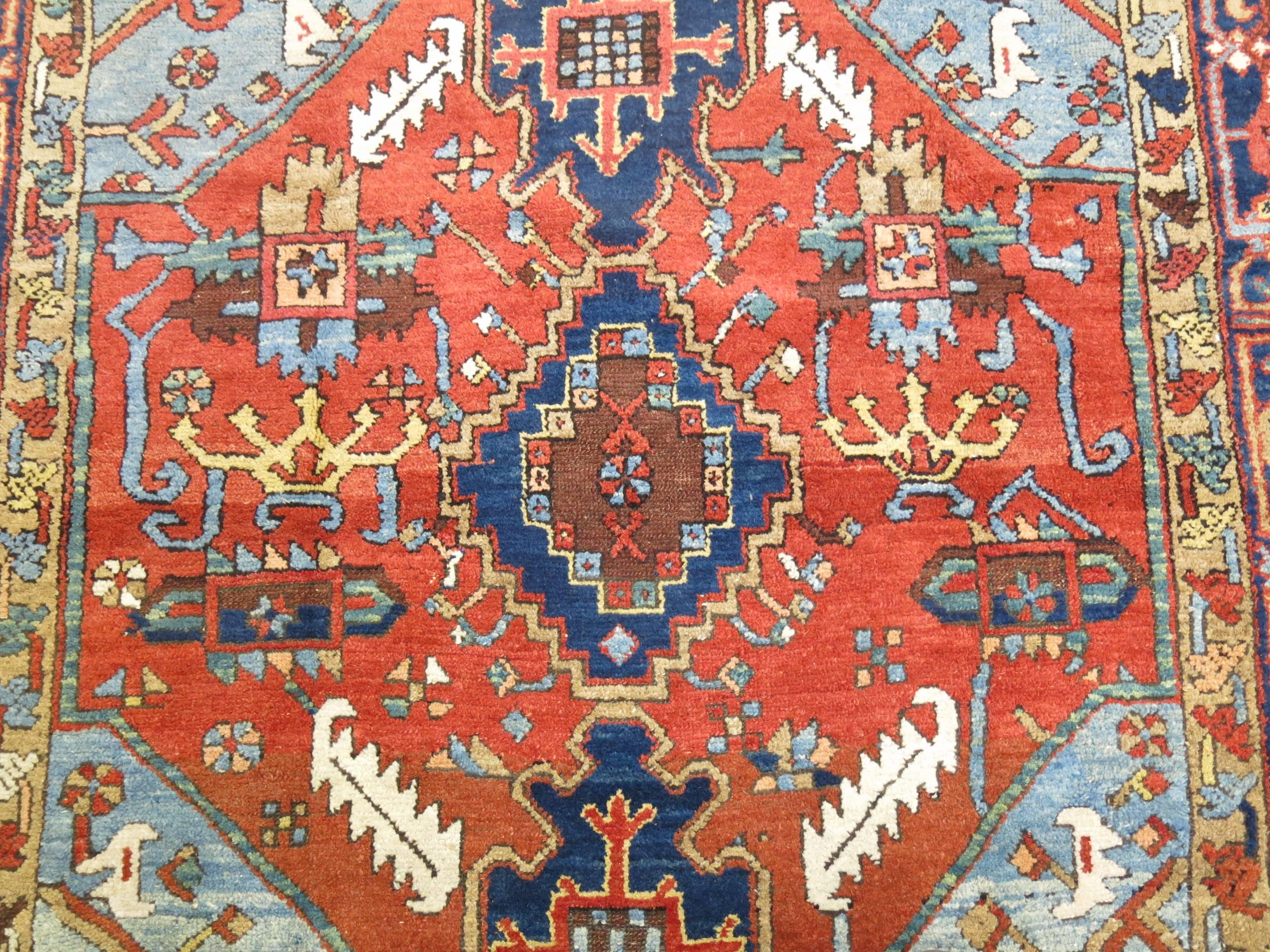 Serapi Antique Persian Heriz Square Rug