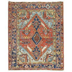 Antique Persian Heriz Square Rug Antique Persian Heriz Square Rug