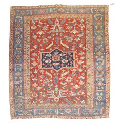 Antique Persian Heriz Square Rug