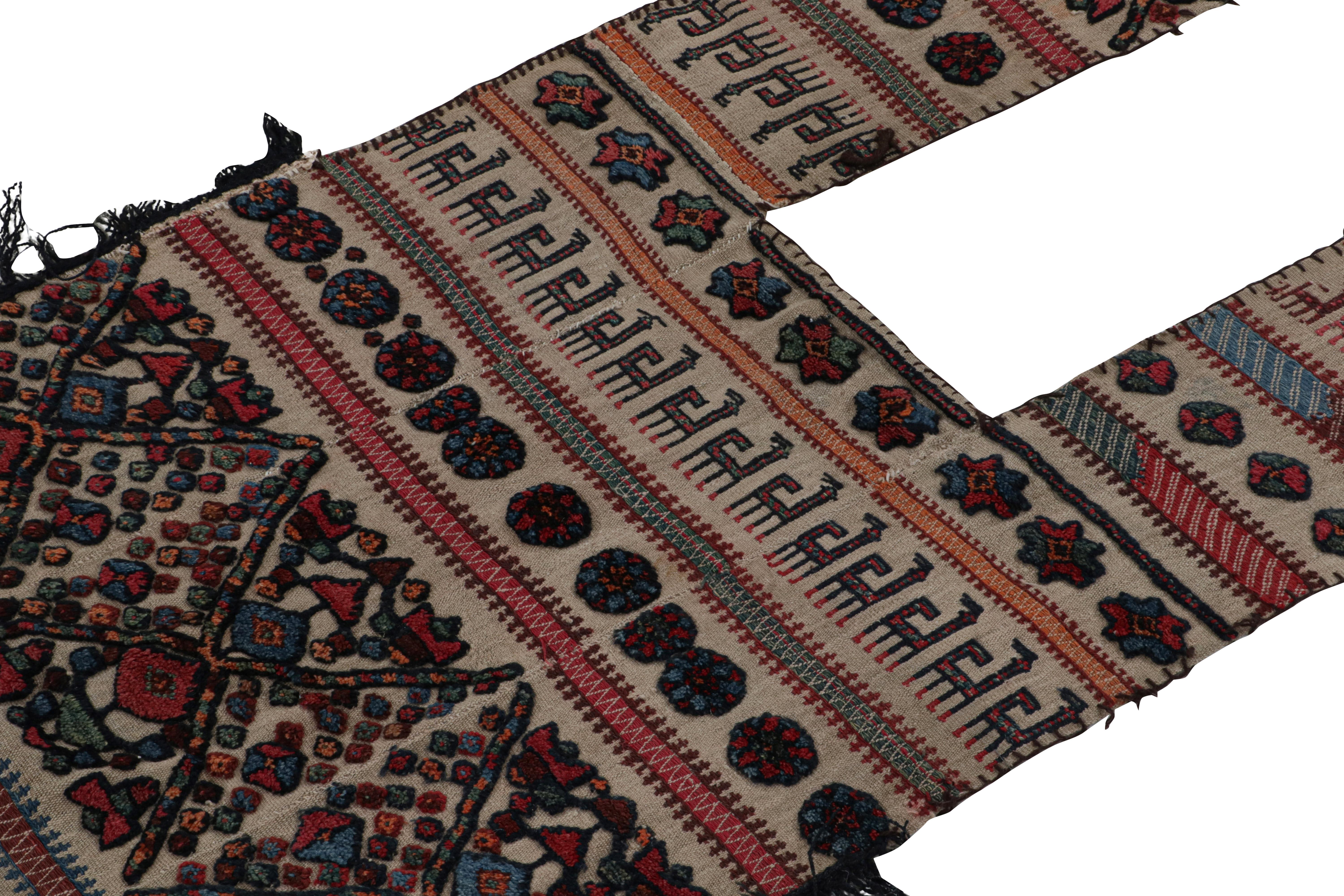 Hand-Woven Antique Persian Horse Cover with Colorful Geometric Patterns, from Rug & Kilim For Sale