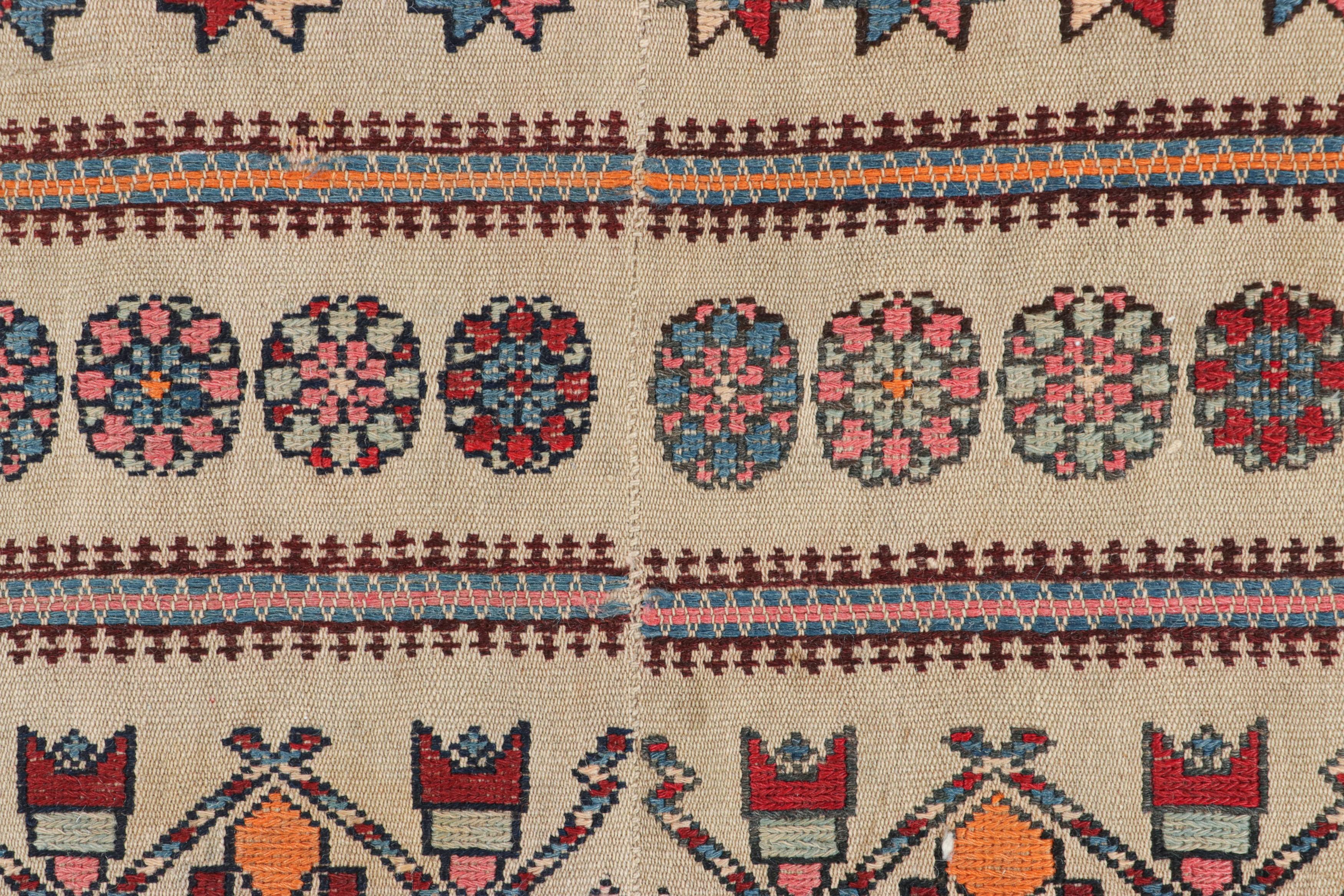 Tribal Ancienne couverture de cheval persane à motifs géométriques colorés - Rug & Kilim en vente