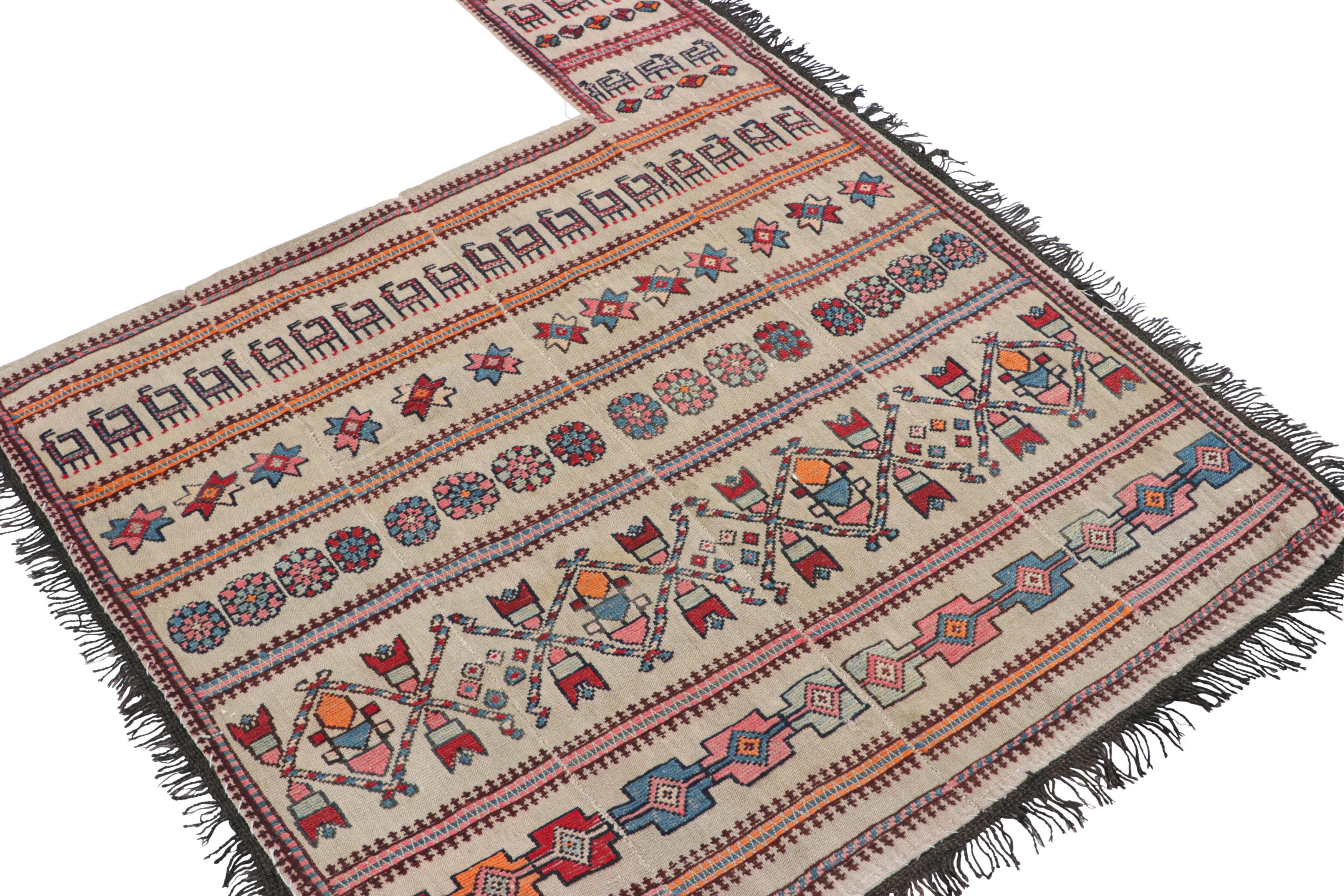 Perse Ancienne couverture de cheval persane à motifs géométriques colorés - Rug & Kilim en vente