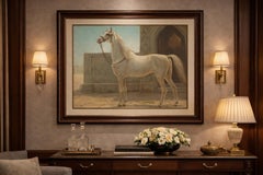 Antique Persian Horse Portrait 1898, Oriental Equestrian Lithograph