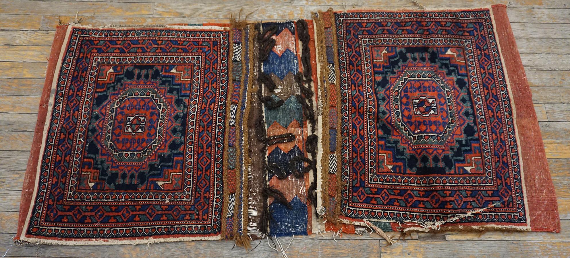 Early 20th Century S. Persian Double Saddle-Bag Carpet ( 2'4