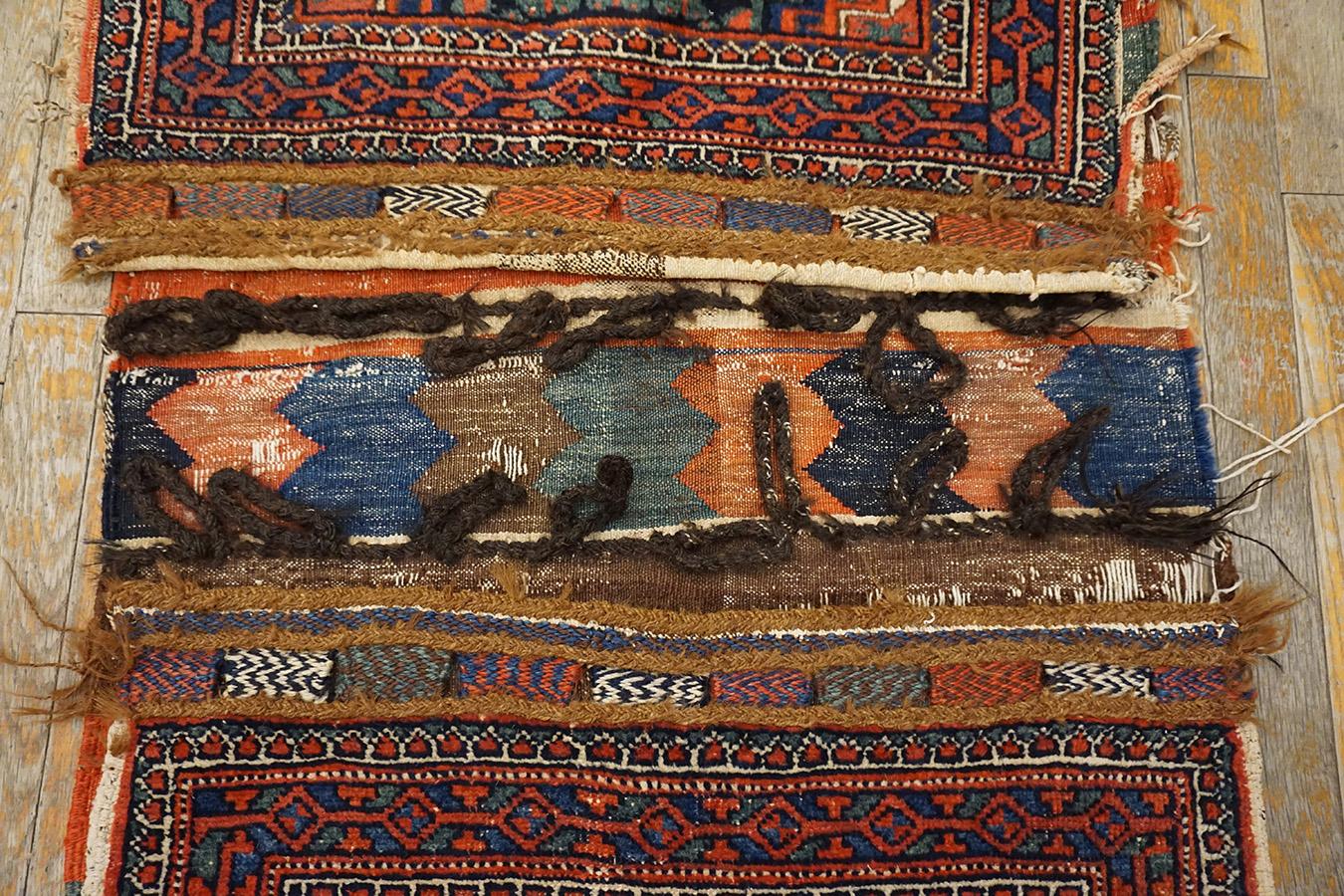Wool Early 20th Century S. Persian Double Saddle-Bag Carpet ( 2'4