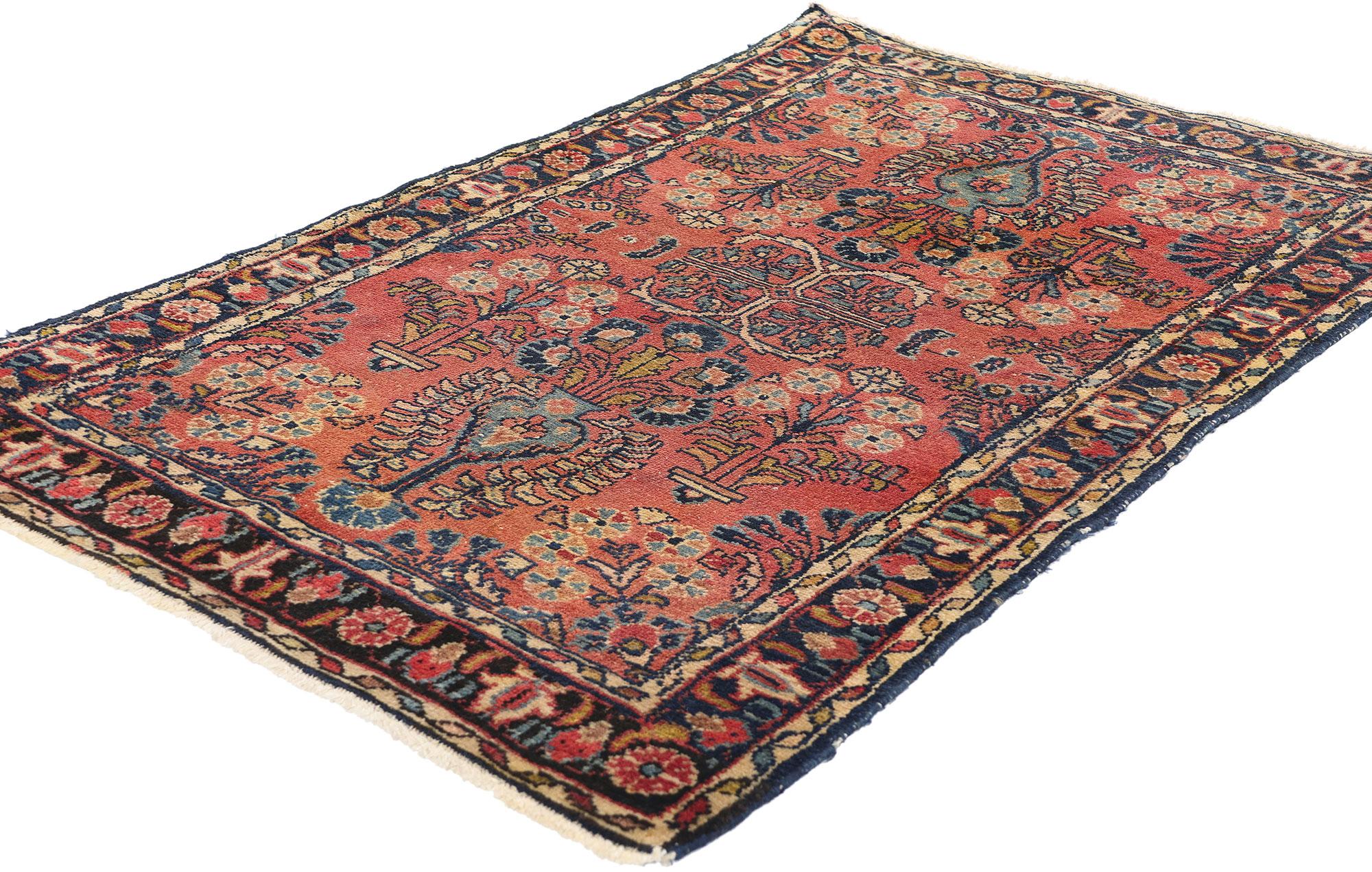 78947 Antique Persian Hussainabad Hamadan Rug, 02'08 x 04'00. This exquisite hand-knotted wool antique Persian Hussainabad Hamadan rug is a testament to the region’s rich weaving traditions. Handcrafted by skilled artisans, this antique Hamadan rug