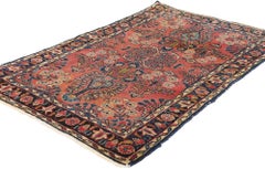 Garden of Time: An Antique Persian Hamadan Hussainabad Masterpiece of Elegance