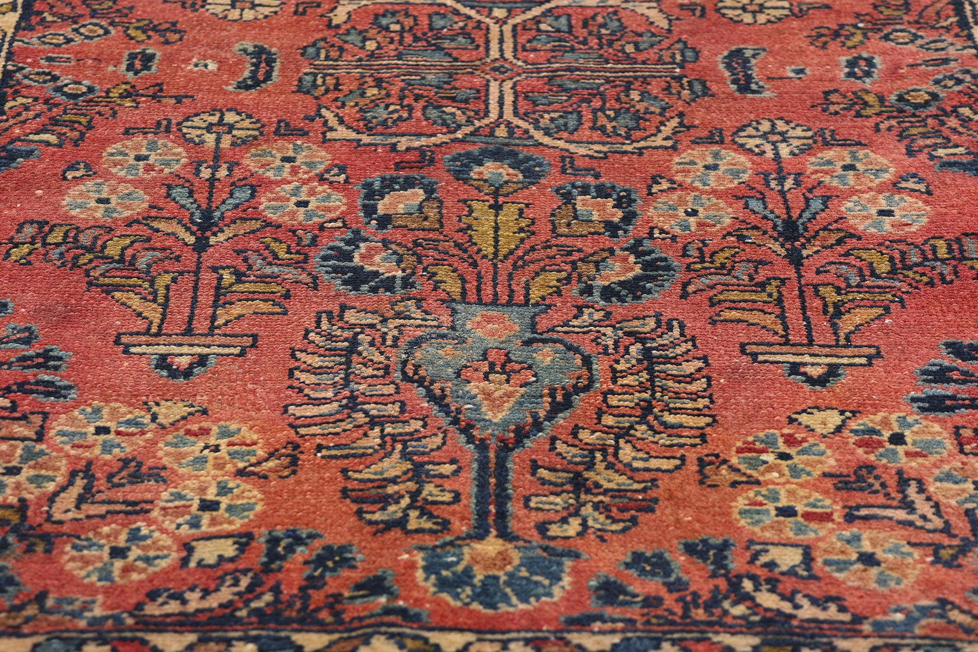 Antique Persian Hussainabad Hamadan Rug In Good Condition For Sale In Dallas, TX
