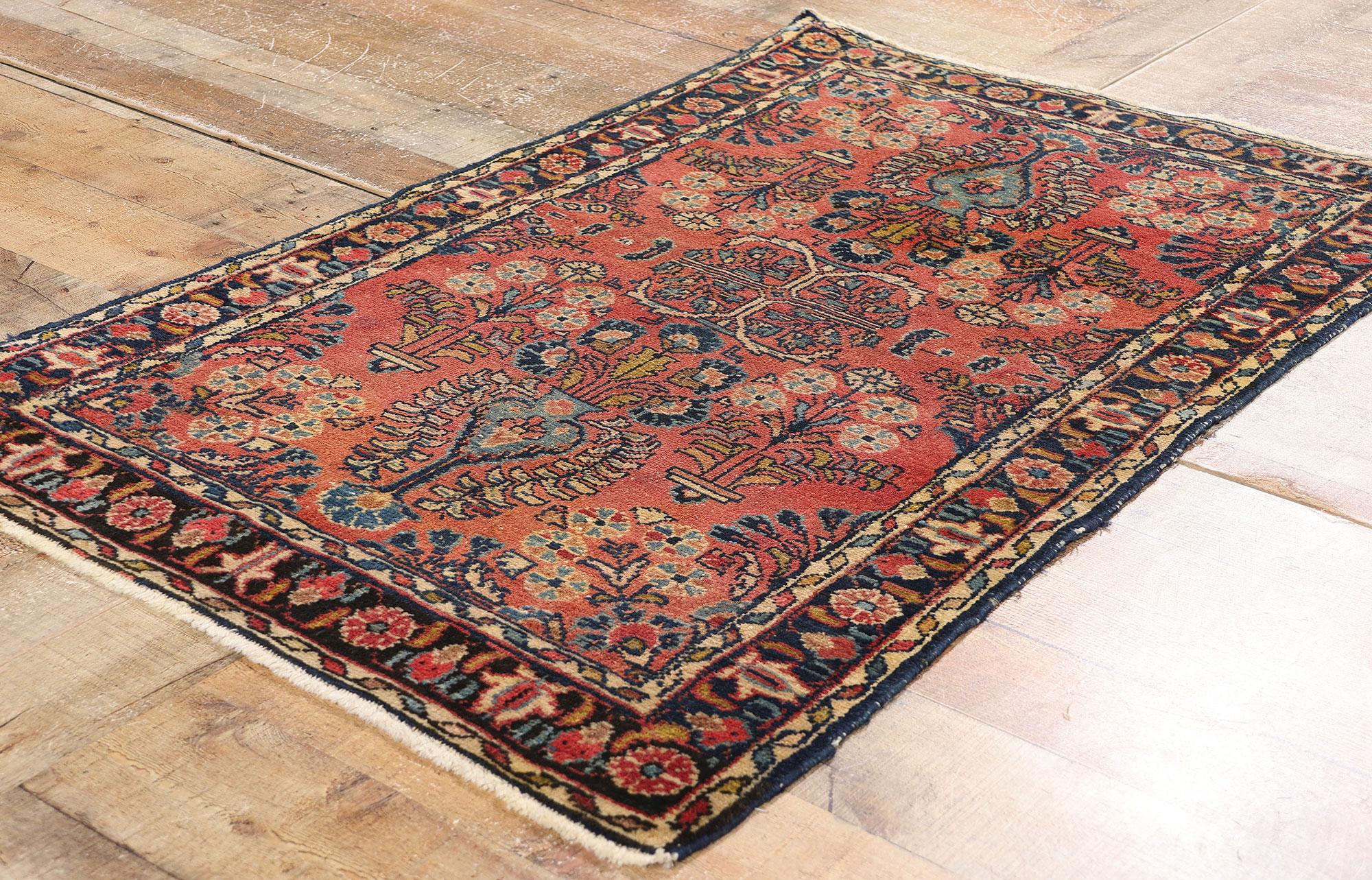 Wool Antique Persian Hussainabad Hamadan Rug For Sale